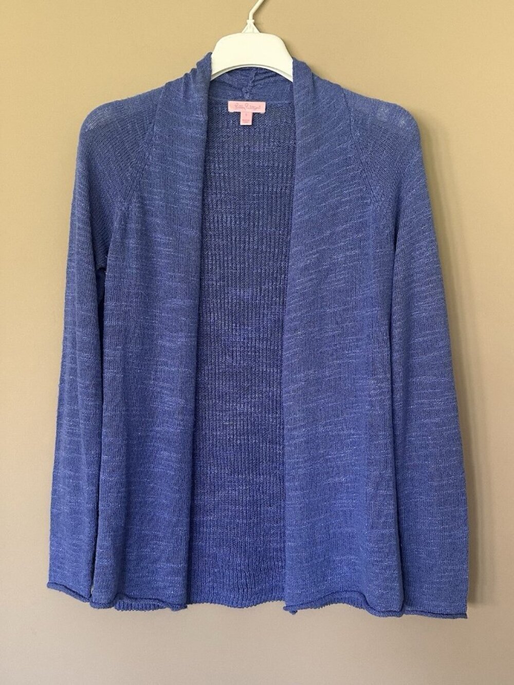 Lilly Pulitzer Long Sleeve Blue Cardigan Sweater Women S Open Front Knit Viscose